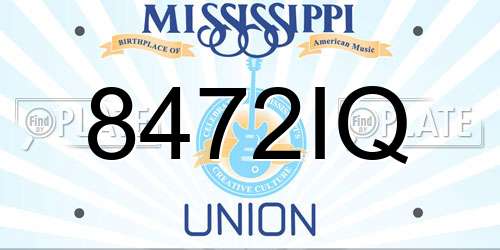 8472IQ Mississippi License Plate