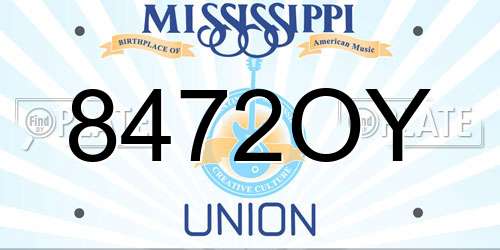 8472OY Mississippi License Plate