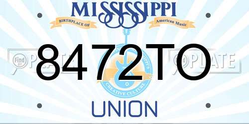 8472TO Mississippi License Plate