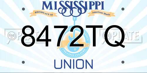 8472TQ Mississippi License Plate