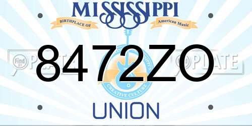 8472ZO Mississippi License Plate
