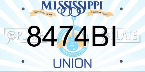 8474BI Mississippi License Plate