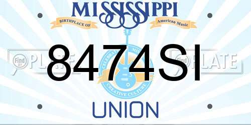 8474SI Mississippi License Plate