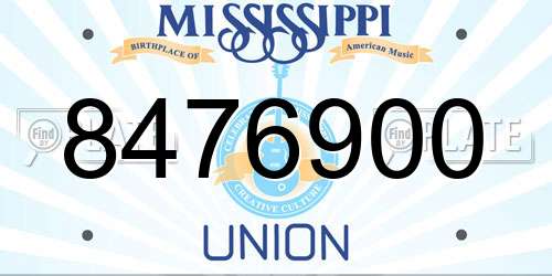 8476900 Mississippi License Plate