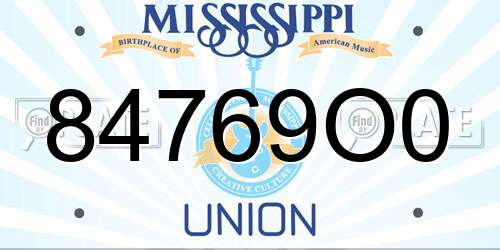 84769O0 Mississippi License Plate