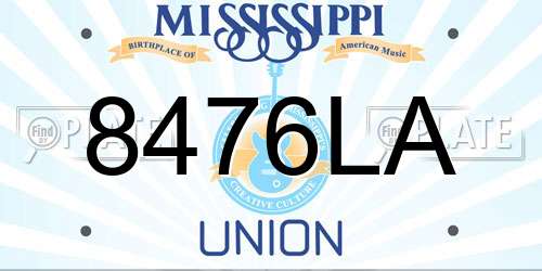 8476LA Mississippi License Plate