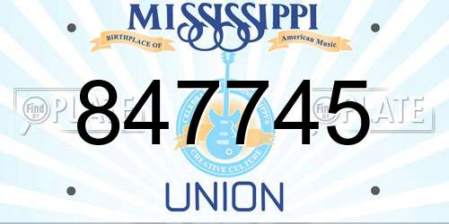 847745 Mississippi License Plate