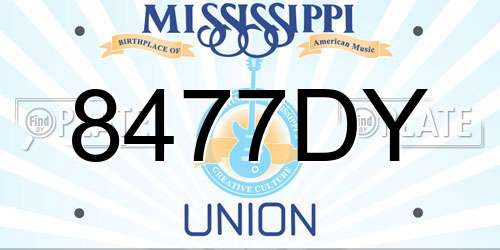 8477DY Mississippi License Plate