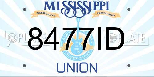 8477ID Mississippi License Plate