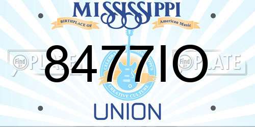 8477IO Mississippi License Plate
