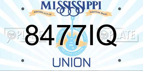 8477IQ Mississippi License Plate