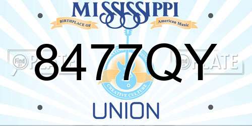8477QY Mississippi License Plate