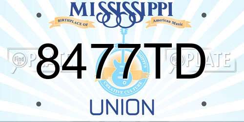 8477TD Mississippi License Plate