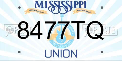 8477TQ Mississippi License Plate