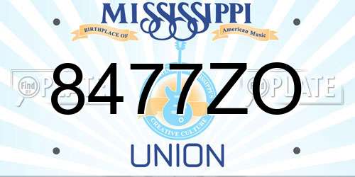 8477ZO Mississippi License Plate