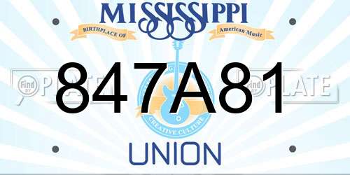 847A81 Mississippi License Plate