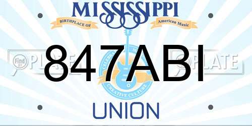 847ABI Mississippi License Plate