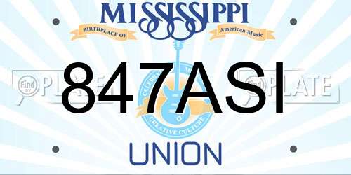 847ASI Mississippi License Plate
