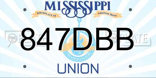 847DBB Mississippi License Plate