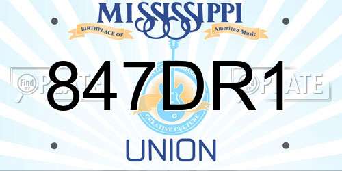 847DR1 Mississippi License Plate