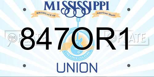 847OR1 Mississippi License Plate