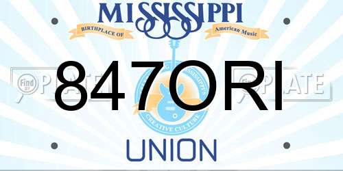 847ORI Mississippi License Plate