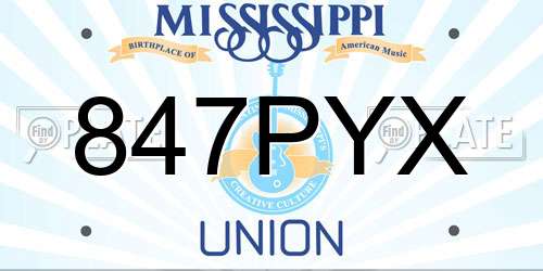 847PYX Mississippi License Plate
