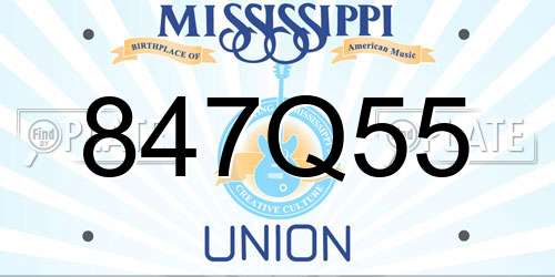 847Q55 Mississippi License Plate