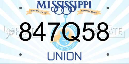 847Q58 Mississippi License Plate