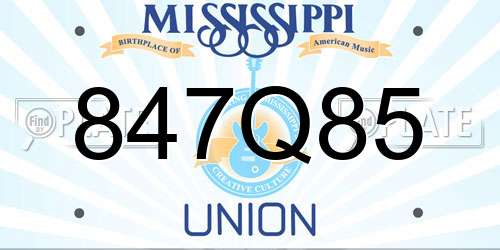 847Q85 Mississippi License Plate