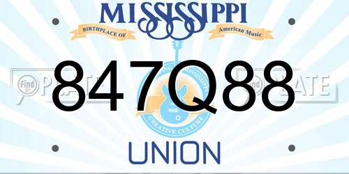 847Q88 Mississippi License Plate