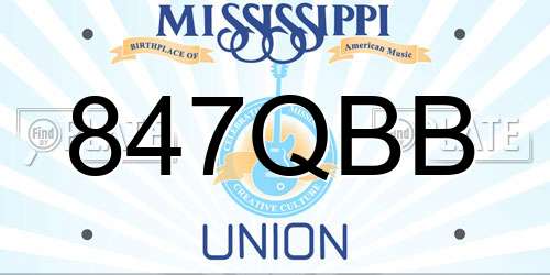 847QBB Mississippi License Plate