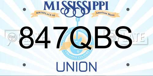 847QBS Mississippi License Plate