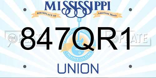 847QR1 Mississippi License Plate