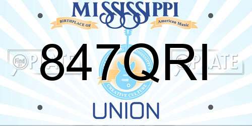 847QRI Mississippi License Plate