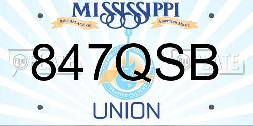 847QSB Mississippi License Plate