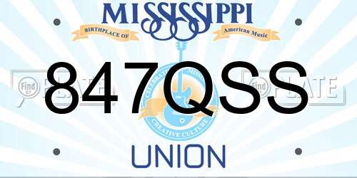 847QSS Mississippi License Plate