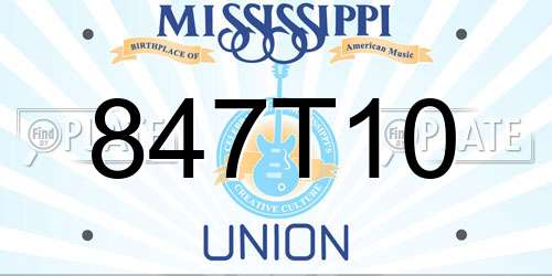 847T10 Mississippi License Plate