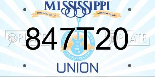 847T20 Mississippi License Plate
