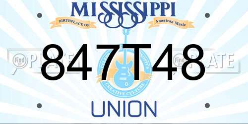 847T48 Mississippi License Plate