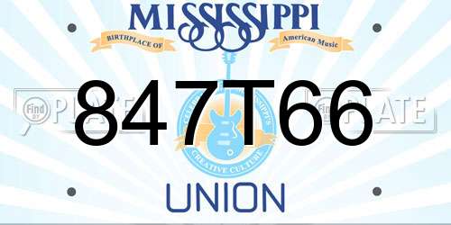 847T66 Mississippi License Plate
