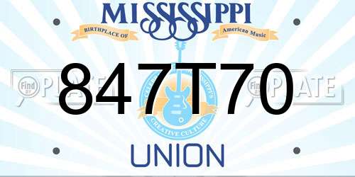 847T70 Mississippi License Plate
