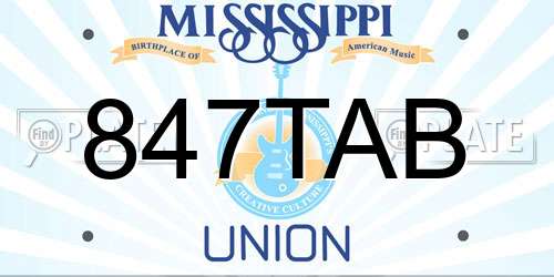 847TAB Mississippi License Plate