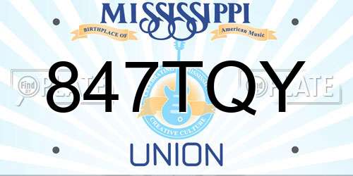 847TQY Mississippi License Plate