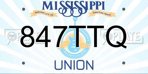 847TTQ Mississippi License Plate