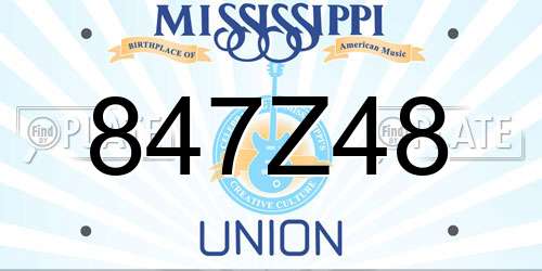 847Z48 Mississippi License Plate