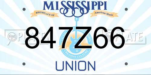 847Z66 Mississippi License Plate