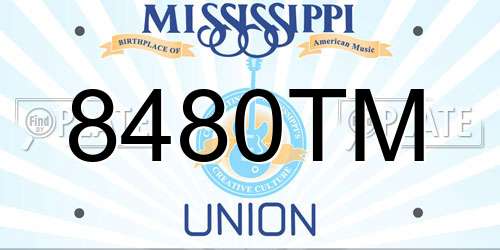 8480TM Mississippi License Plate