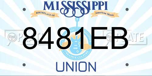 8481EB Mississippi License Plate
