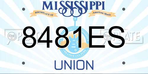 8481ES Mississippi License Plate
